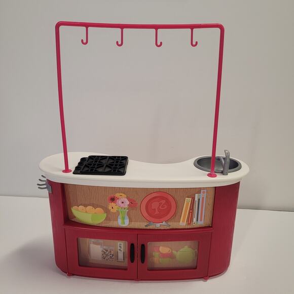 Barbie I Can Be A TV Chef N0301 Cooking Set Counter & Pot Rack *Minor Flaw* - Picture 2 of 16